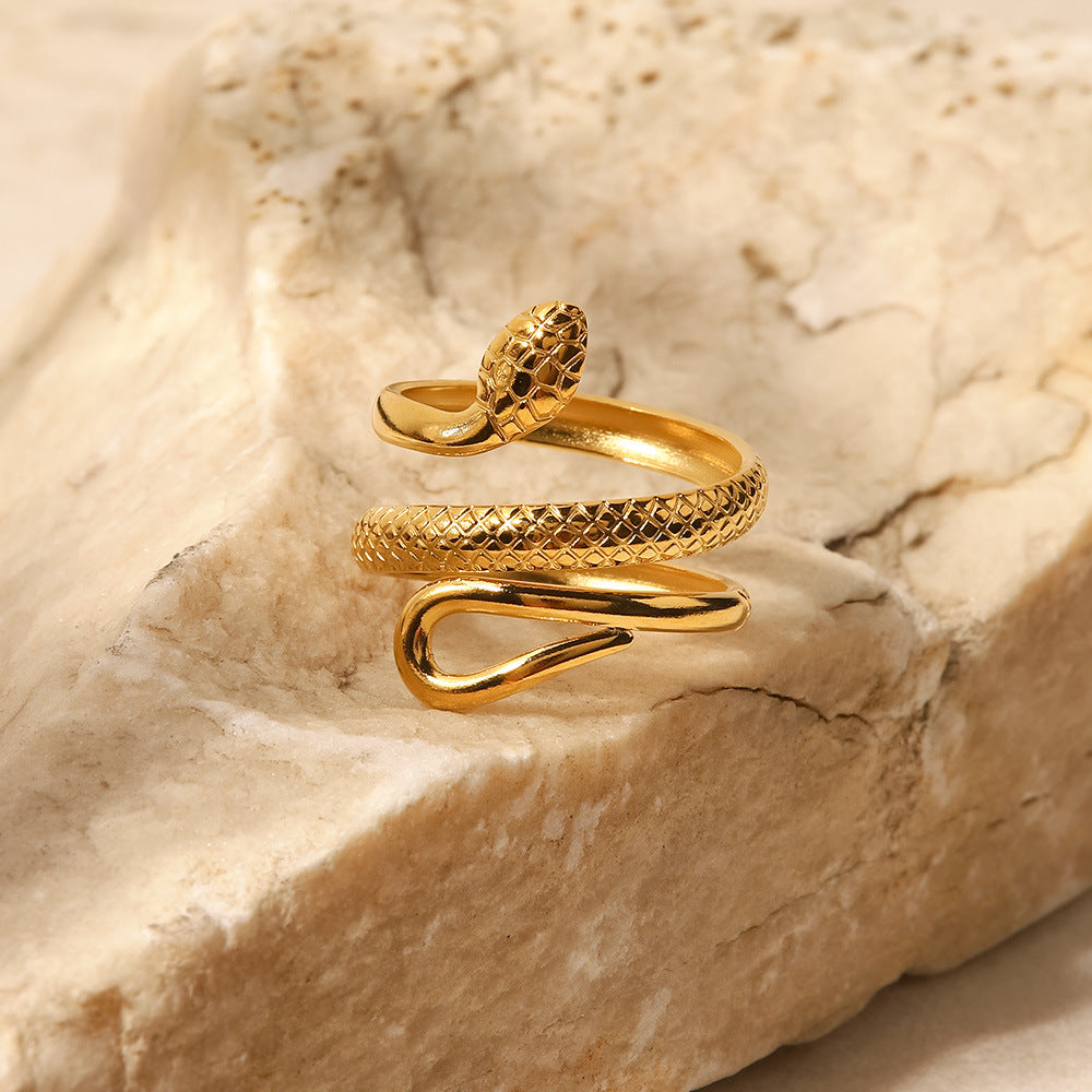 Serpentine Design Hollowed Out Ring