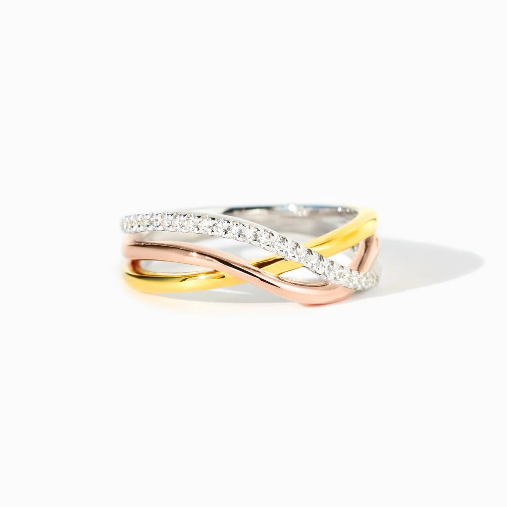 Three Color Cross Ring With Index Finger