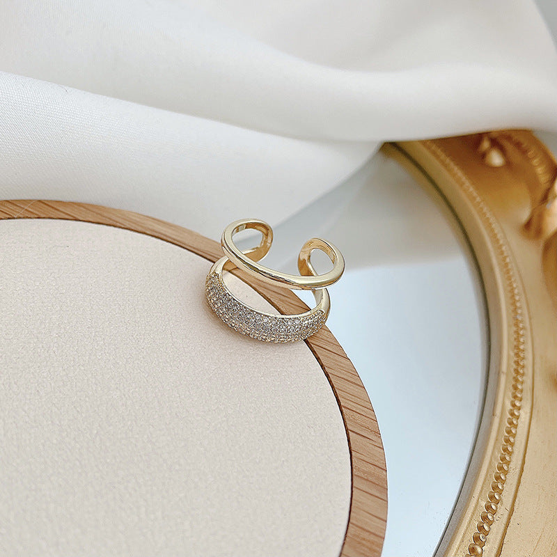 Double Zircon Open Female Ring