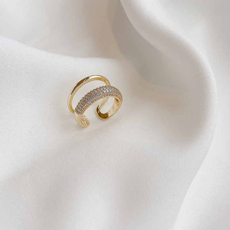 Double Zircon Open Female Ring