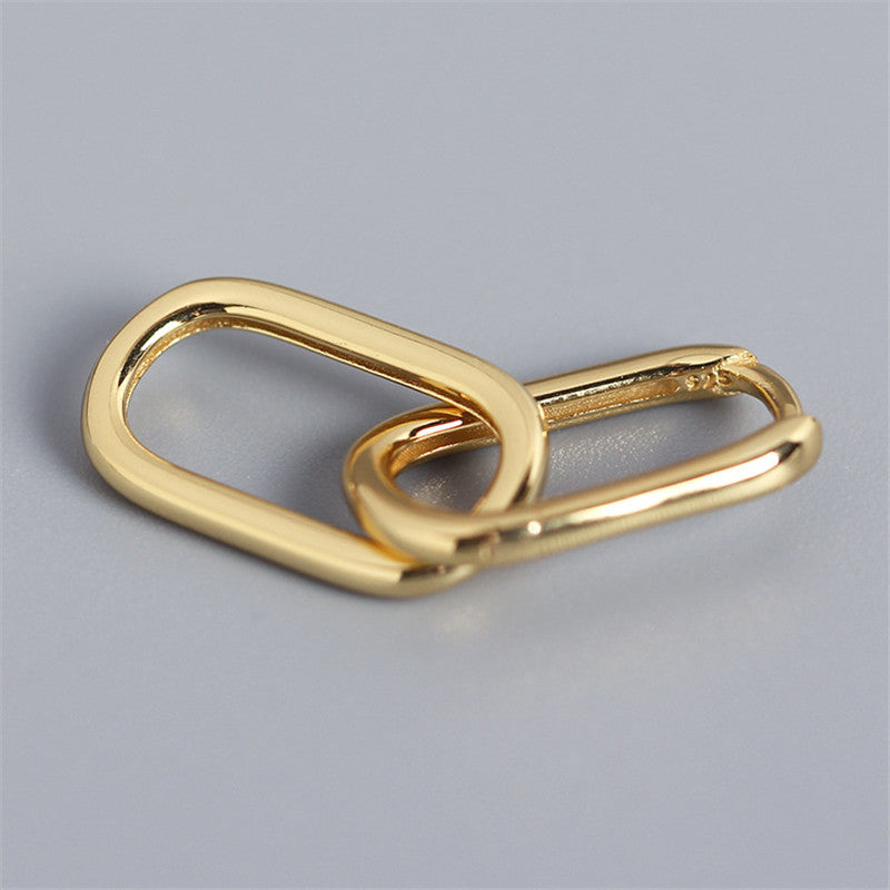 S925 Sterling Silver Oval Earrings