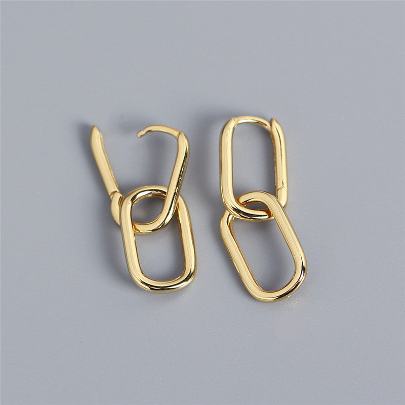 S925 Sterling Silver Oval Earrings