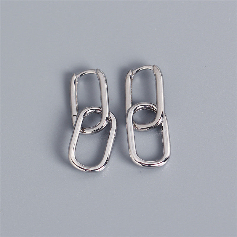 S925 Sterling Silver Oval Earrings