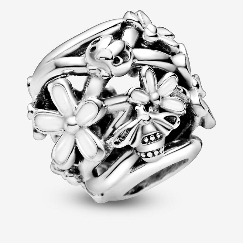 Garden Series Rose Gold Daisy Glass Beads