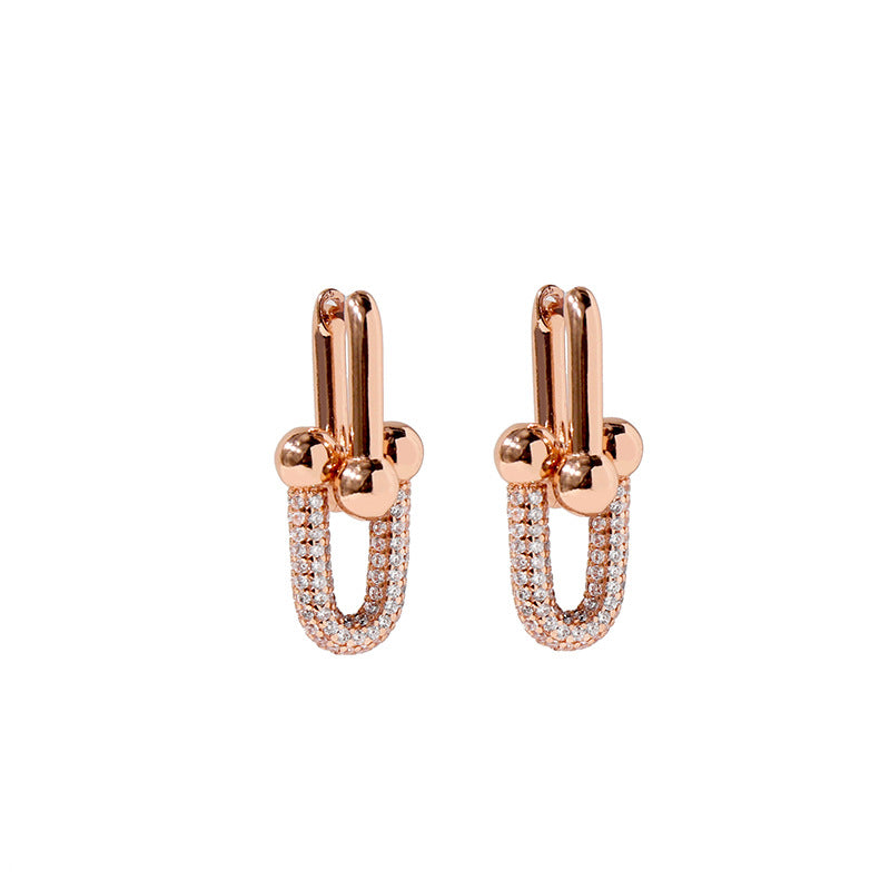 Double Bamboo U-Shaped Stud Earrings