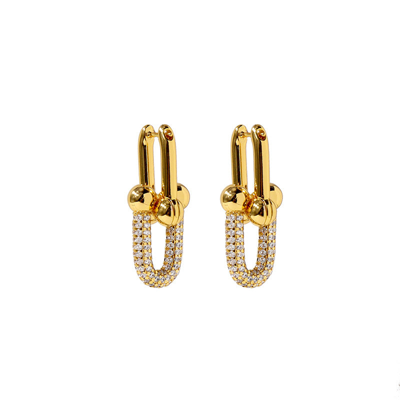 Double Bamboo U-Shaped Stud Earrings