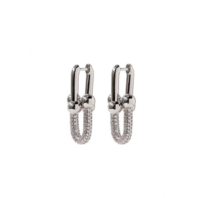 Double Bamboo U-Shaped Stud Earrings