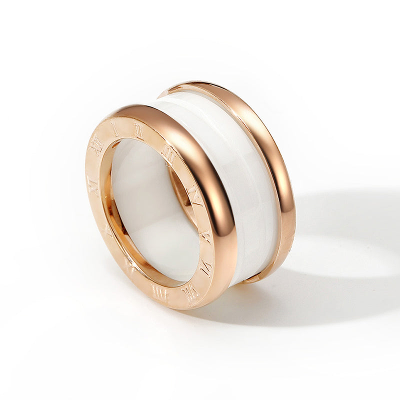 Black White Ceramic Ring