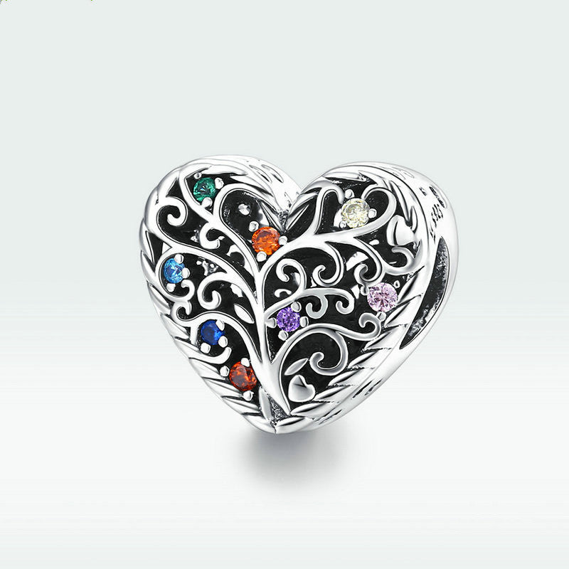 Colorful zircon heart-shaped