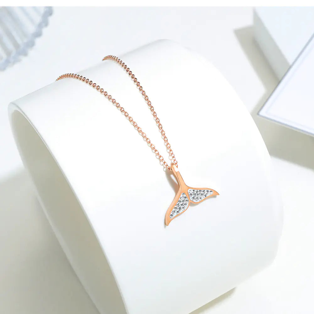 Fashionable Mermaid Titanium Steel Dolphin Necklace