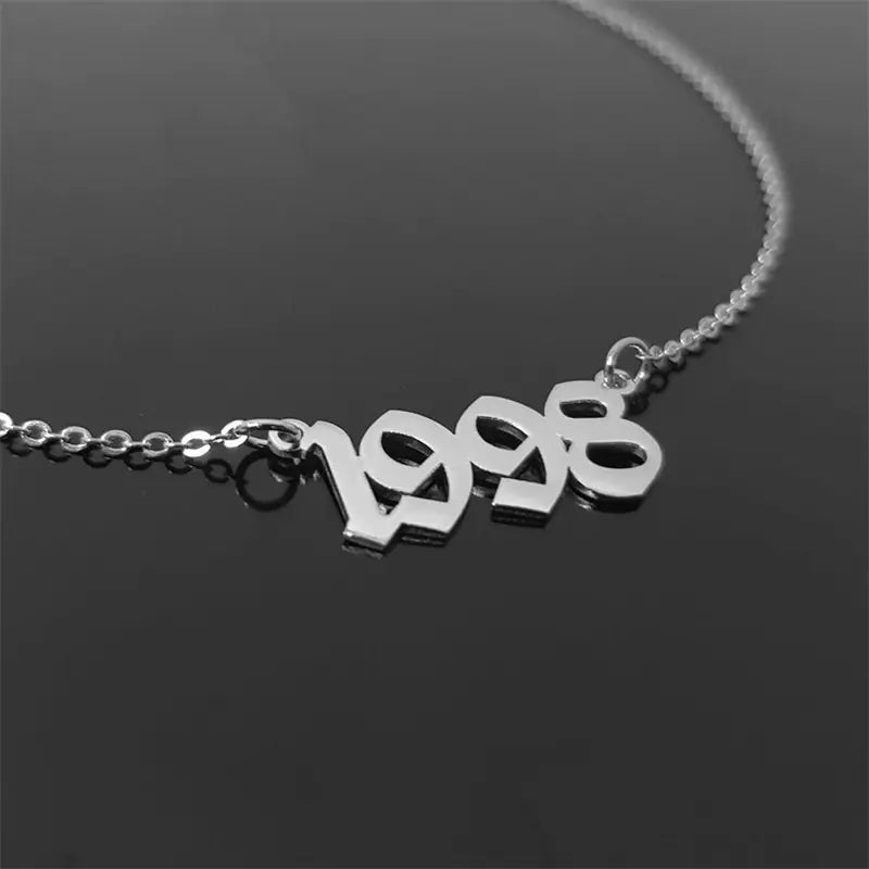 Stainless Steel Year Pendant Necklace