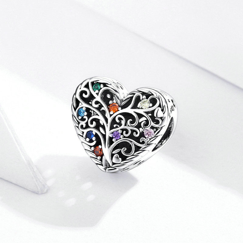 Colorful zircon heart-shaped