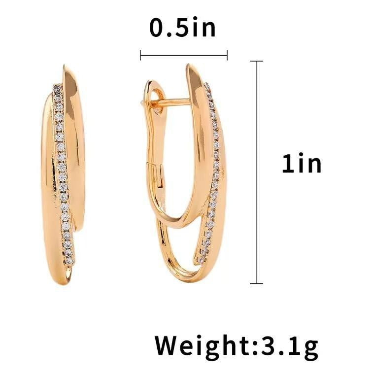 Splendid European And American Earrings Women's Elegant Zircon Earrings High-grade