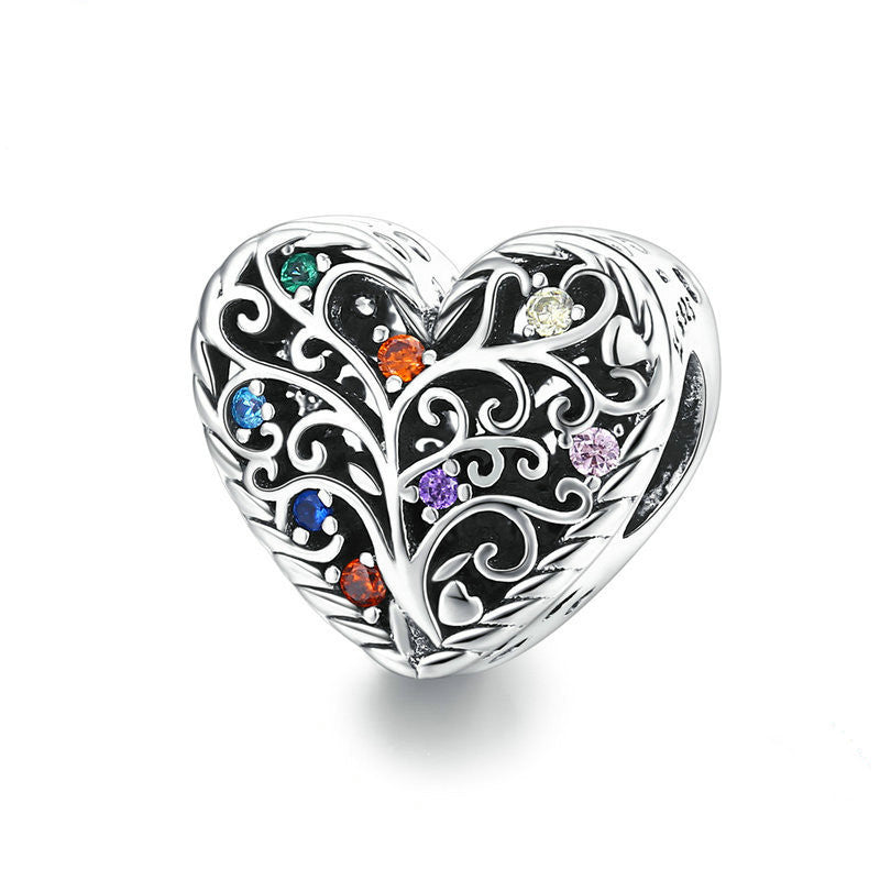 Colorful zircon heart-shaped