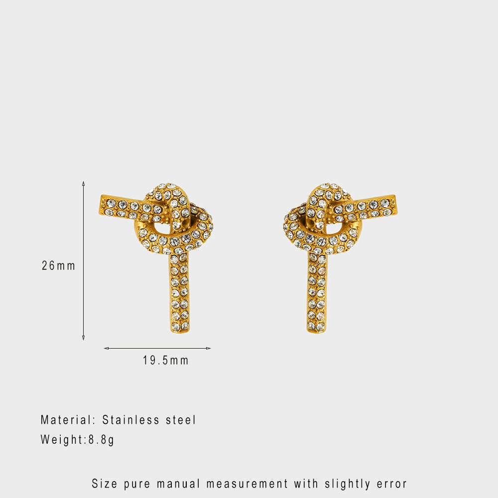 European And American Entry Lux High-grade Refined Rhinestone Ear Studs