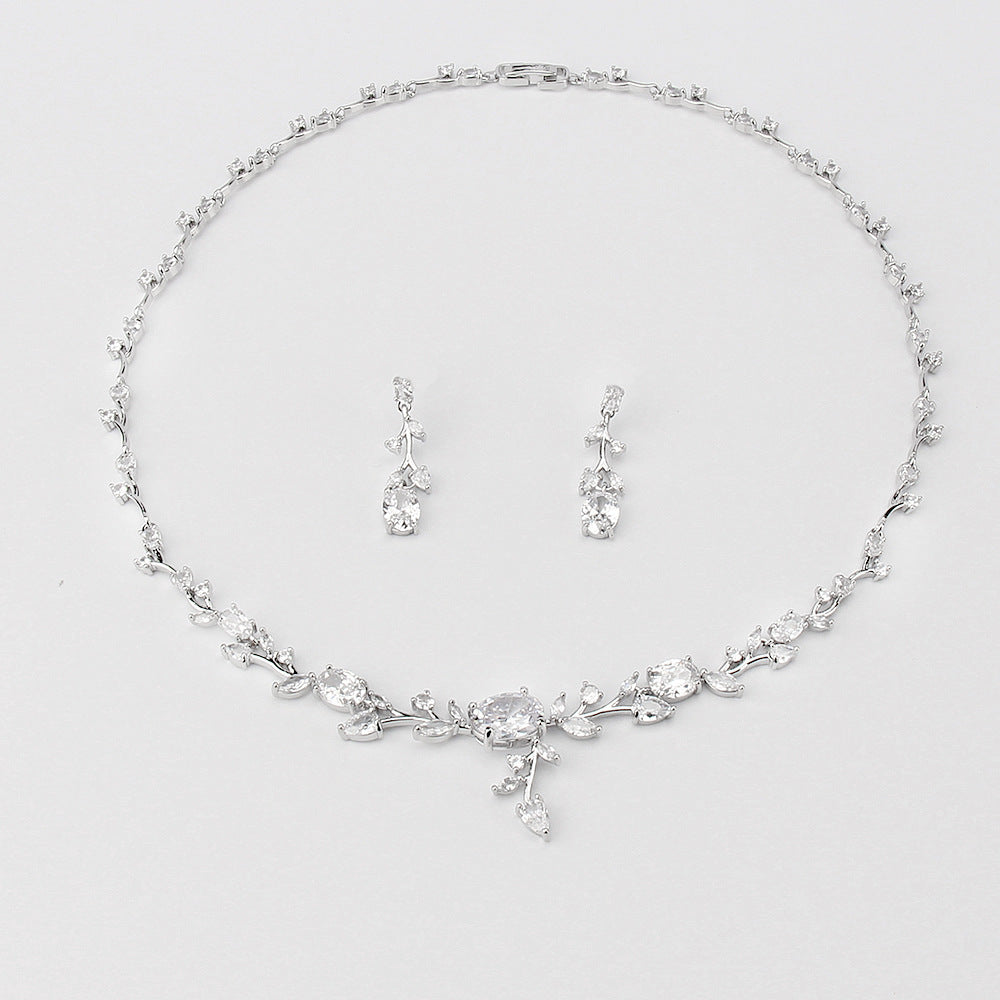 New Flower Bridesmaid Zircon Set Women