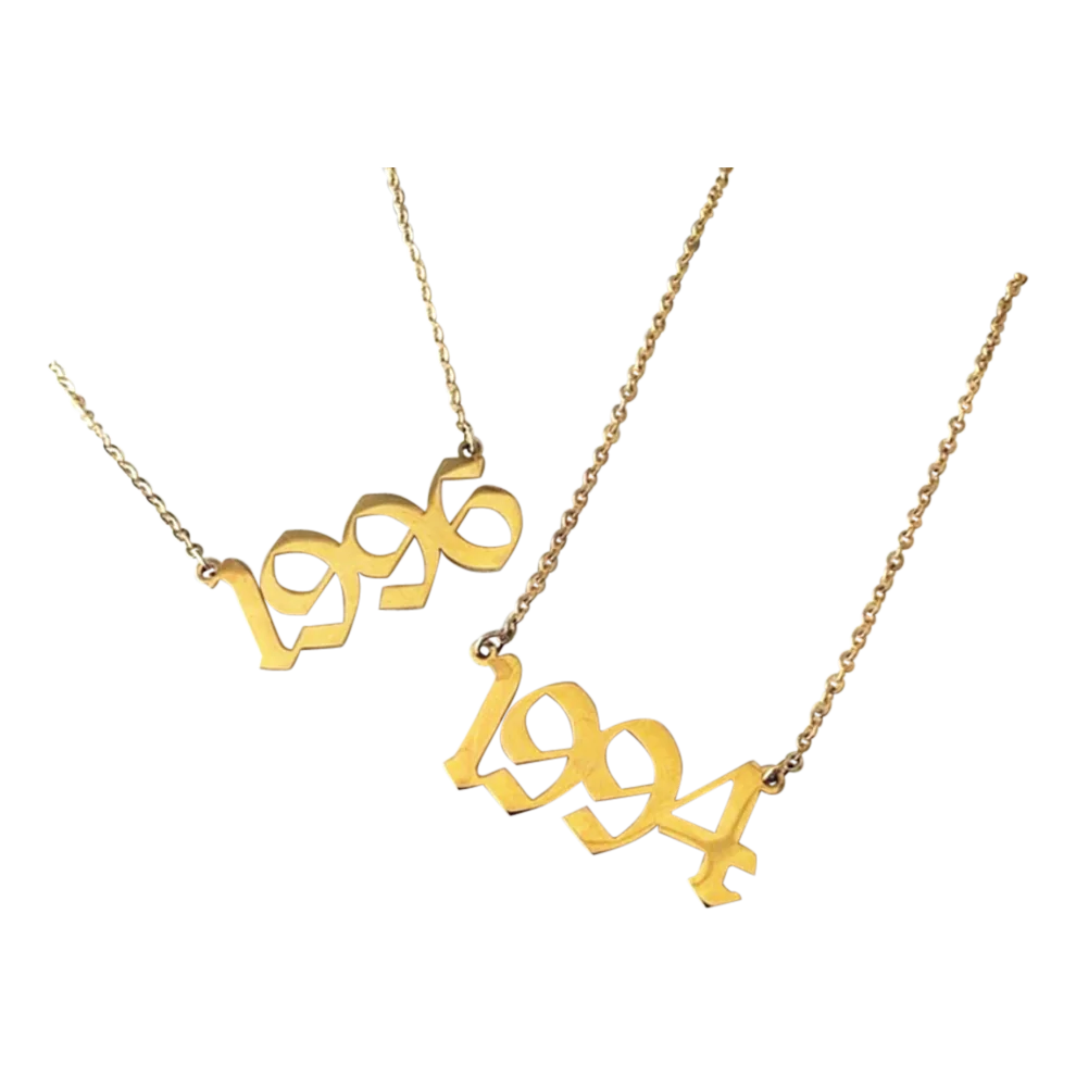 Stainless Steel Year Pendant Necklace