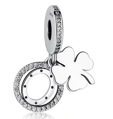 S925 sterling silver with zircon love clover beads
