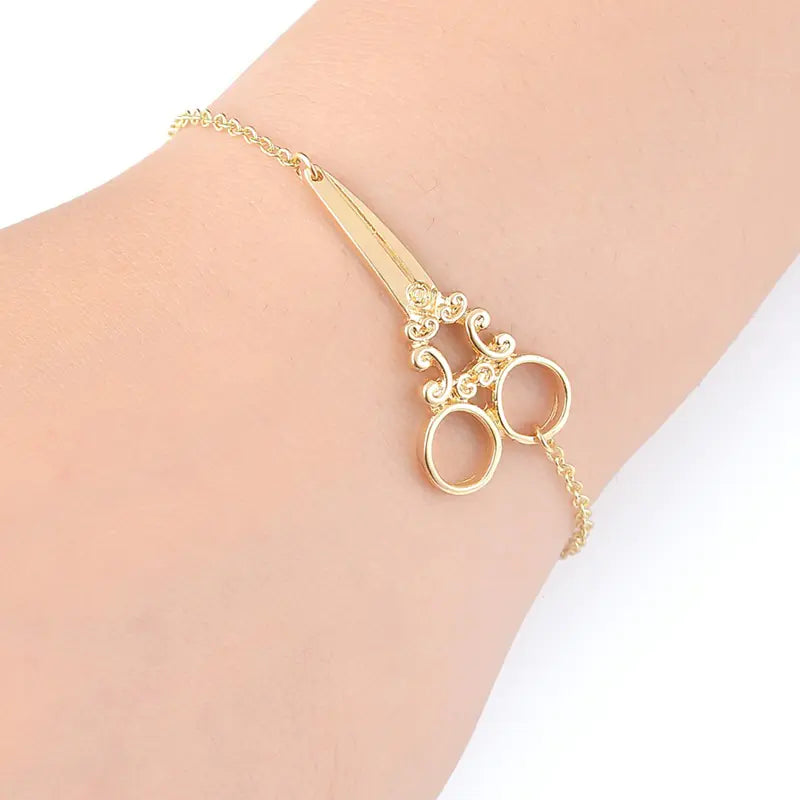 New Copper Scissors Bracelet, Scissors Charm Bracelet