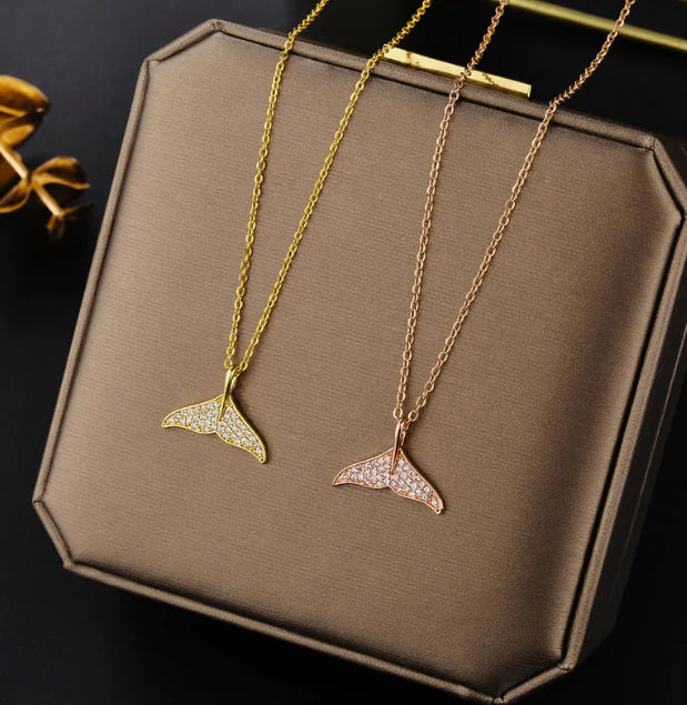 Fashionable Mermaid Titanium Steel Dolphin Necklace