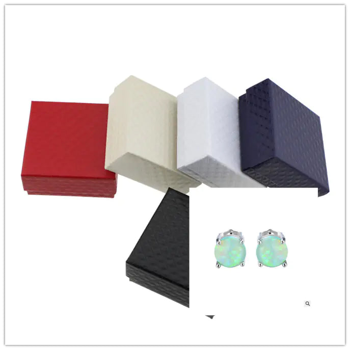 8mm Gold-Plated Opal Stud Earrings (Popular Design)