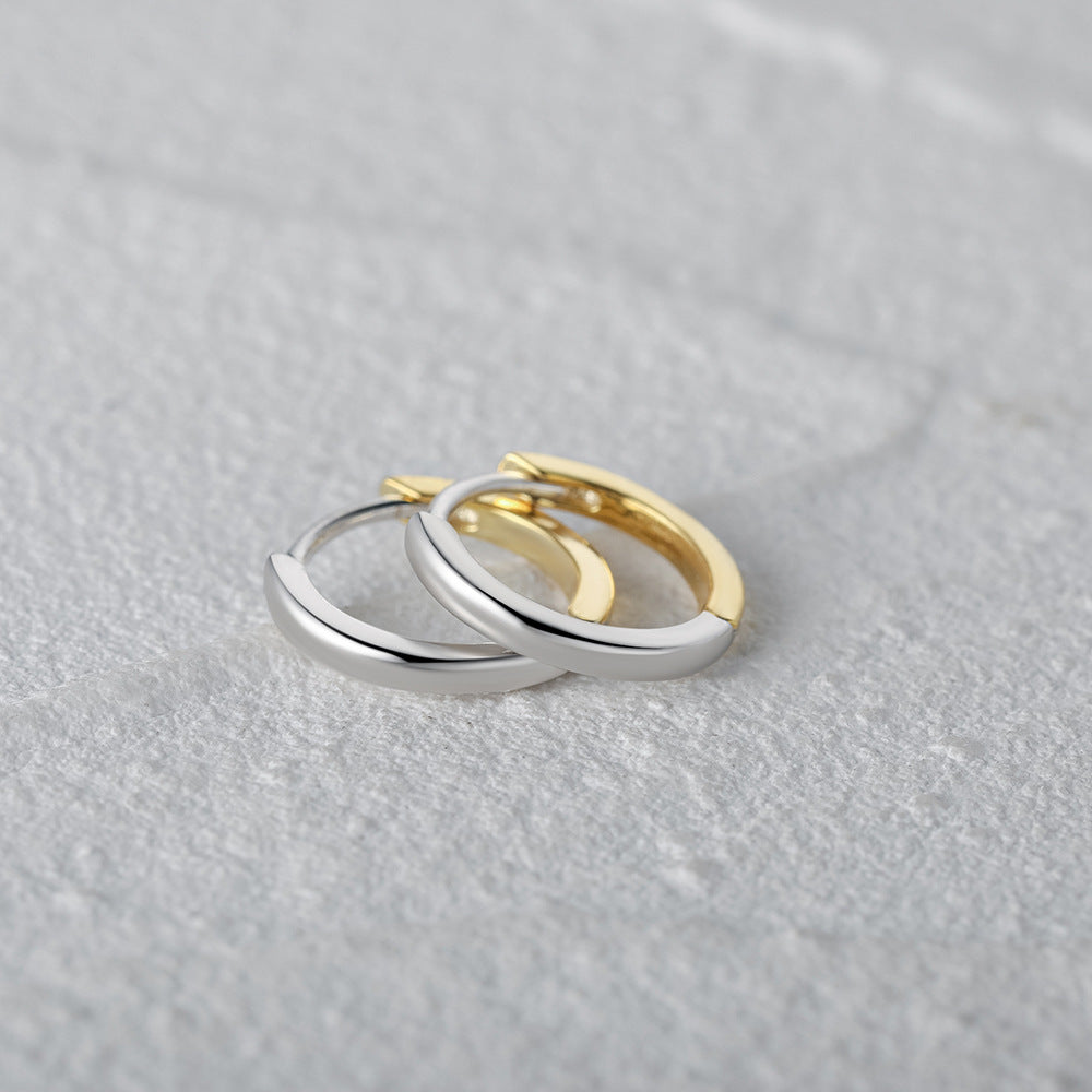 S925 Sterling Silver Color Matching Round U-shaped Earrings