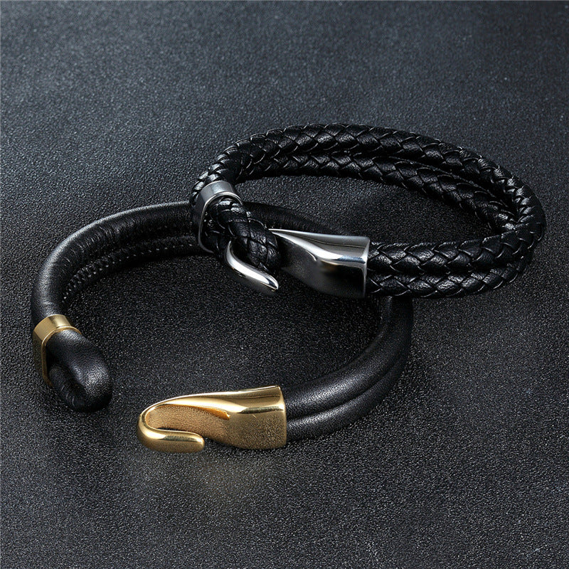 Simple Men's Multilayer Braided Leather Bracelet