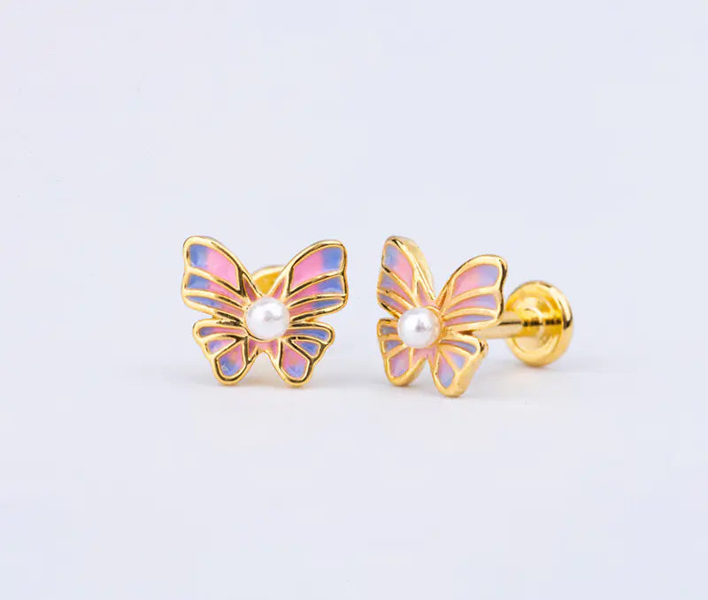 Colorful Titanium Steel Lip Studs with Crown Design