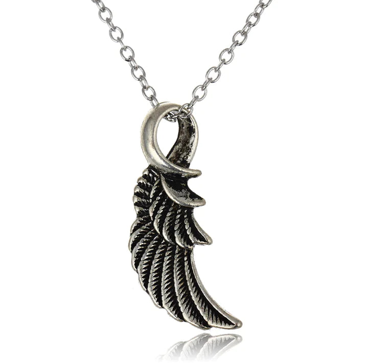 Glow-in-the-Dark Angel Wing Necklace with Layers