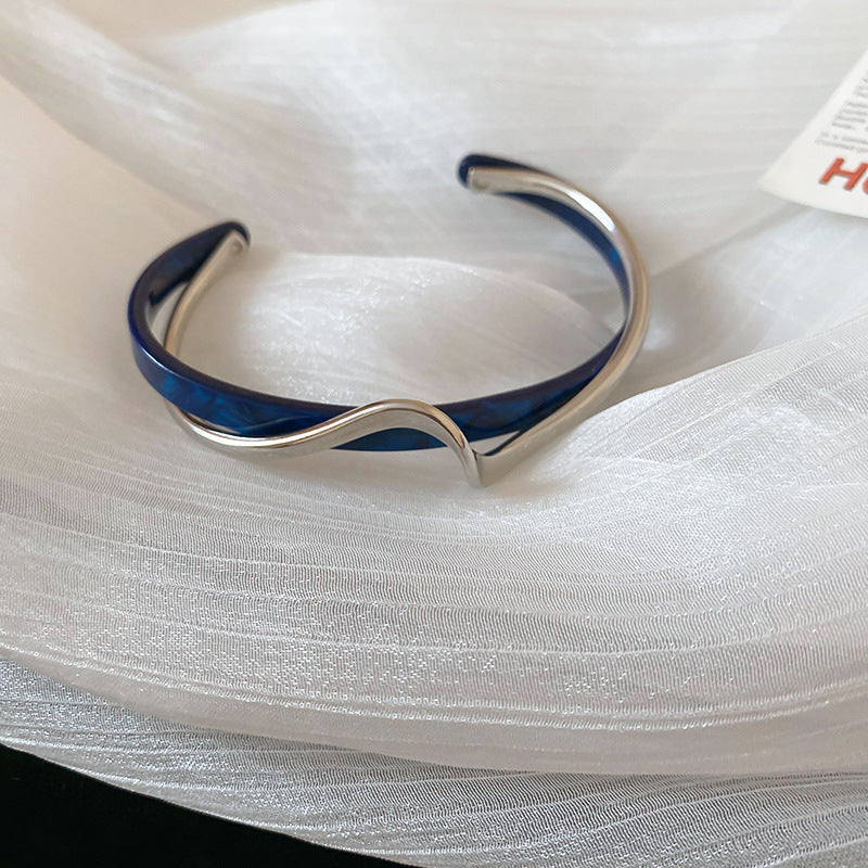 White Shell Plate Bracelet – Stainless Steel, Elegant Minimalist Women’s Jewelry