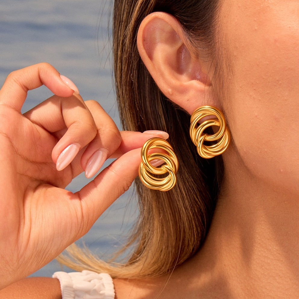 Minimalist Geometric Earrings Circle Does Not Fade
