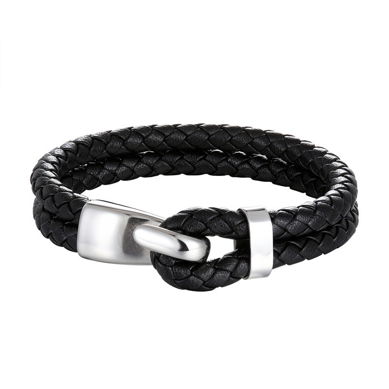 Simple Men's Multilayer Braided Leather Bracelet