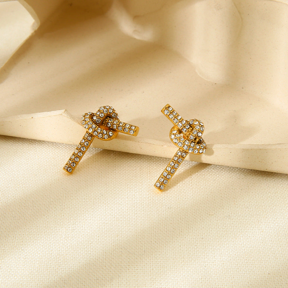 European And American Entry Lux High-grade Refined Rhinestone Ear Studs