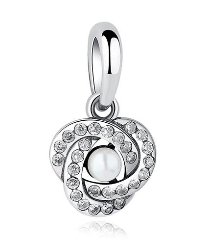 S925 sterling silver with zircon love clover beads