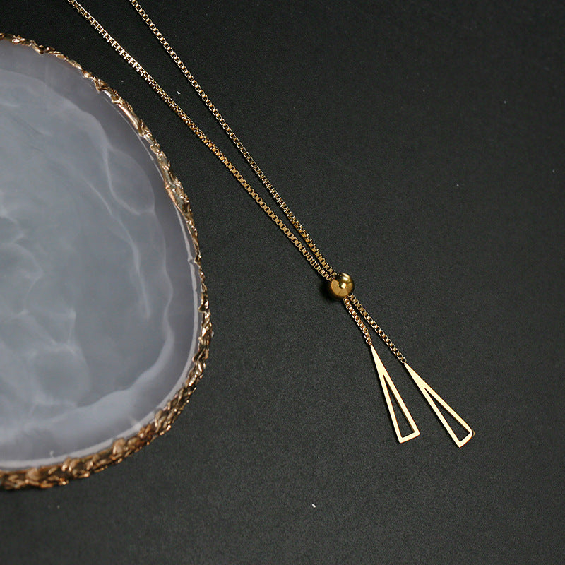 Tassel Charm Collar Chain Necklace – Sexy Pull Decoration, Elegant Titanium Steel Jewelry