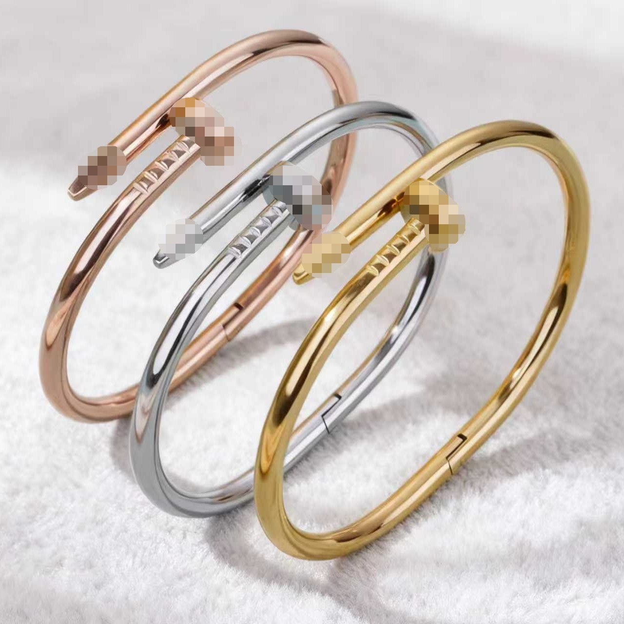 Diamond-encrusted Titanium Steel Bracelet For Women