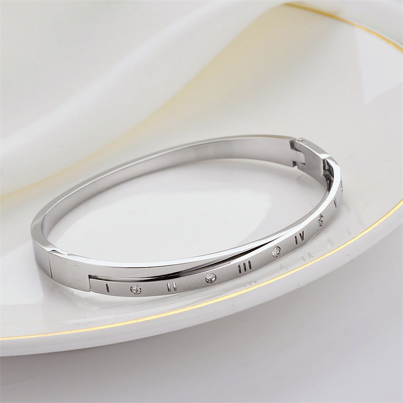 Titanium Steel Roman Numeral Bracelet
