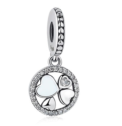 S925 sterling silver with zircon love clover beads