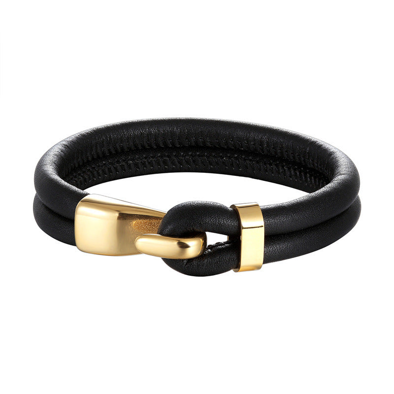 Simple Men's Multilayer Braided Leather Bracelet