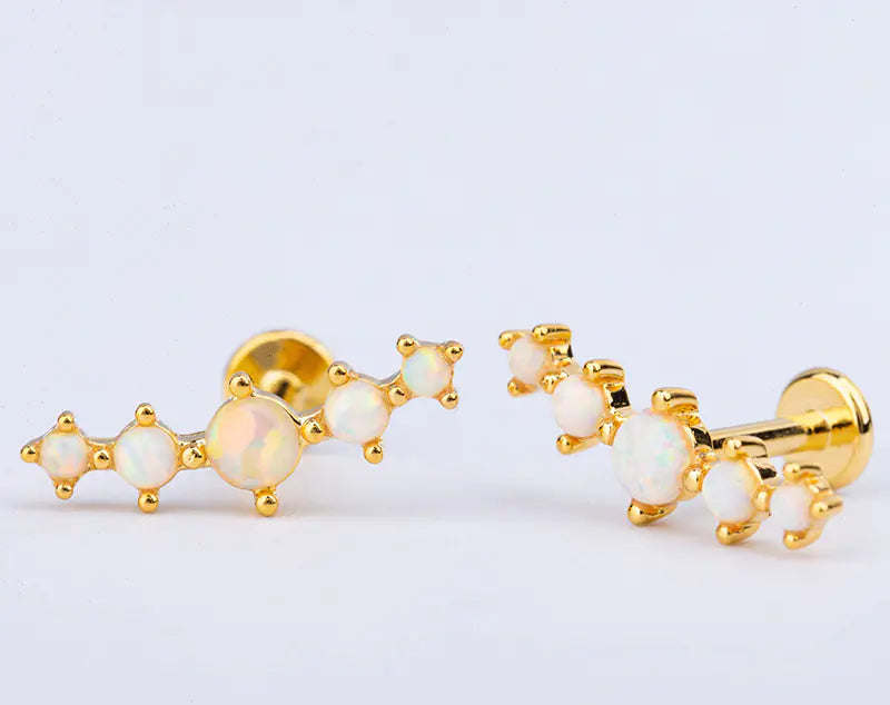 Colorful Titanium Steel Lip Studs with Crown Design