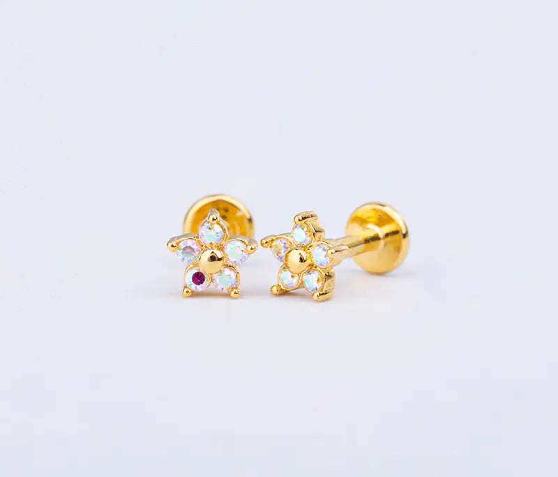 Colorful Titanium Steel Lip Studs with Crown Design