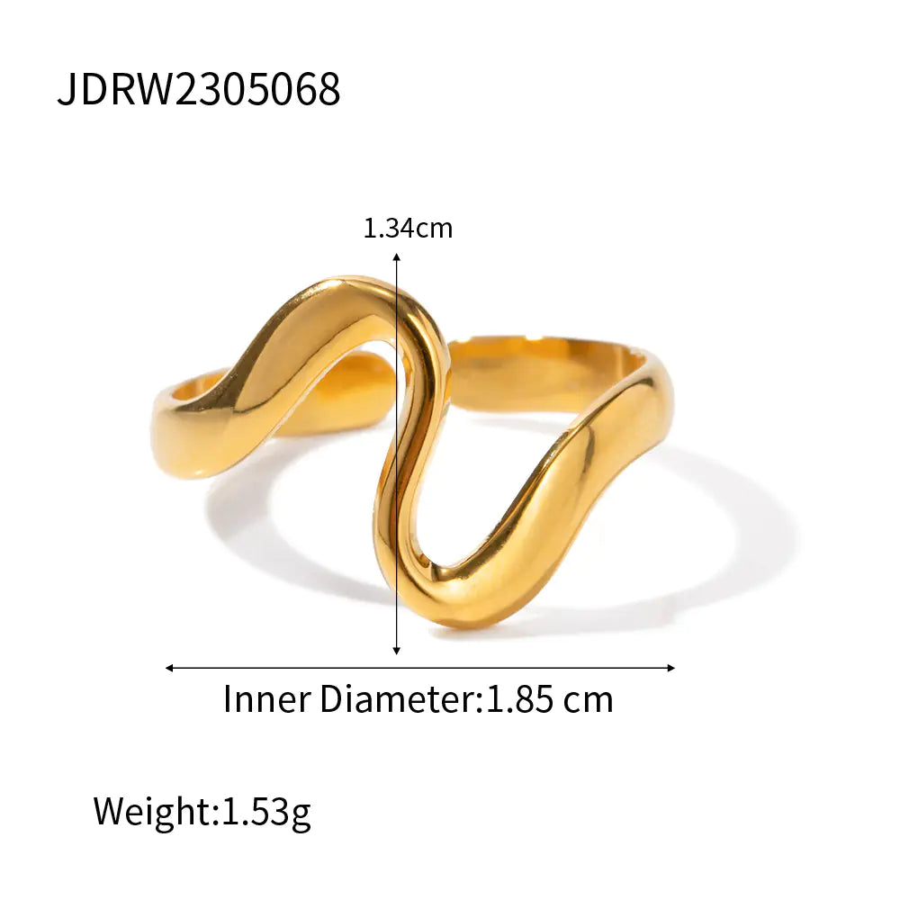 Fashionable Geometric Snake Design Colorfast Ring
