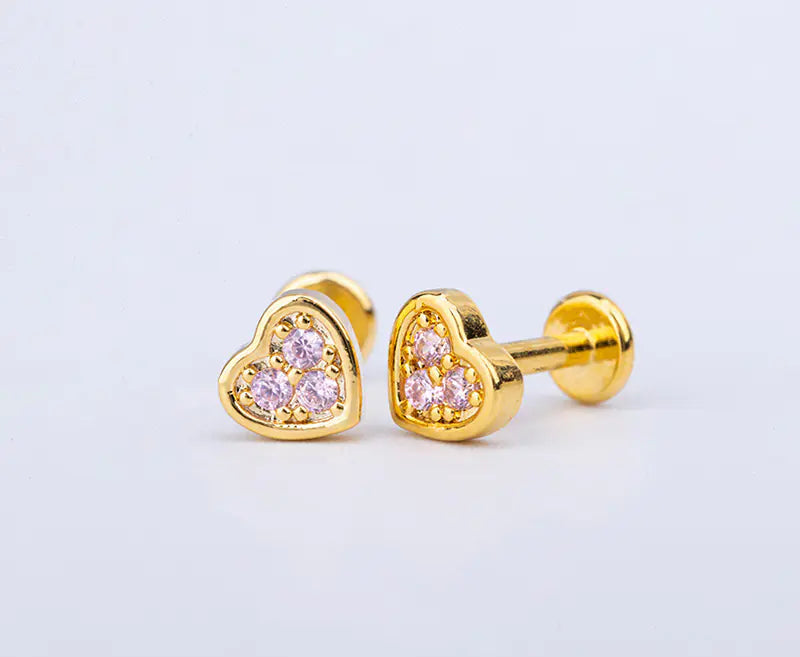 Colorful Titanium Steel Lip Studs with Crown Design