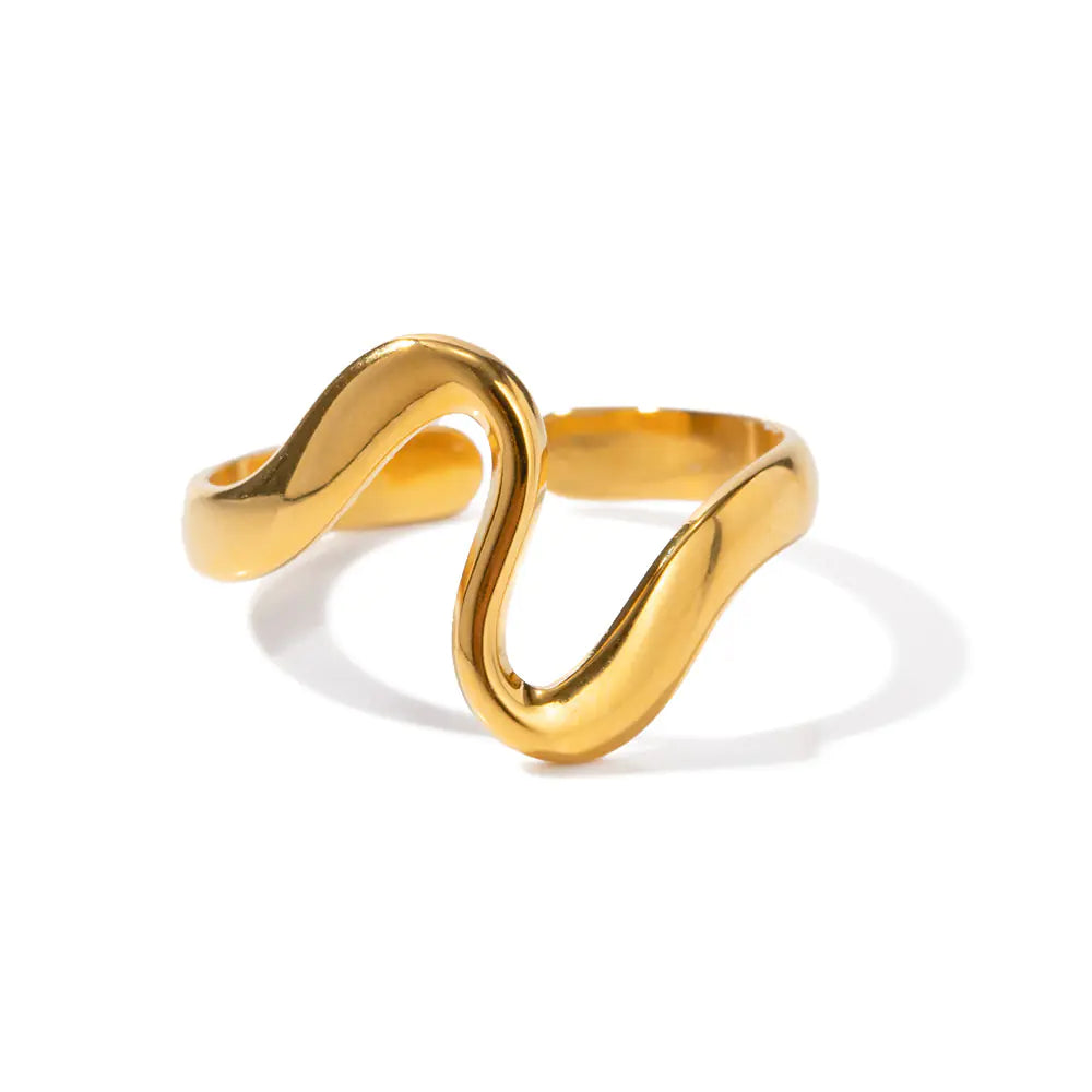 Fashionable Geometric Snake Design Colorfast Ring