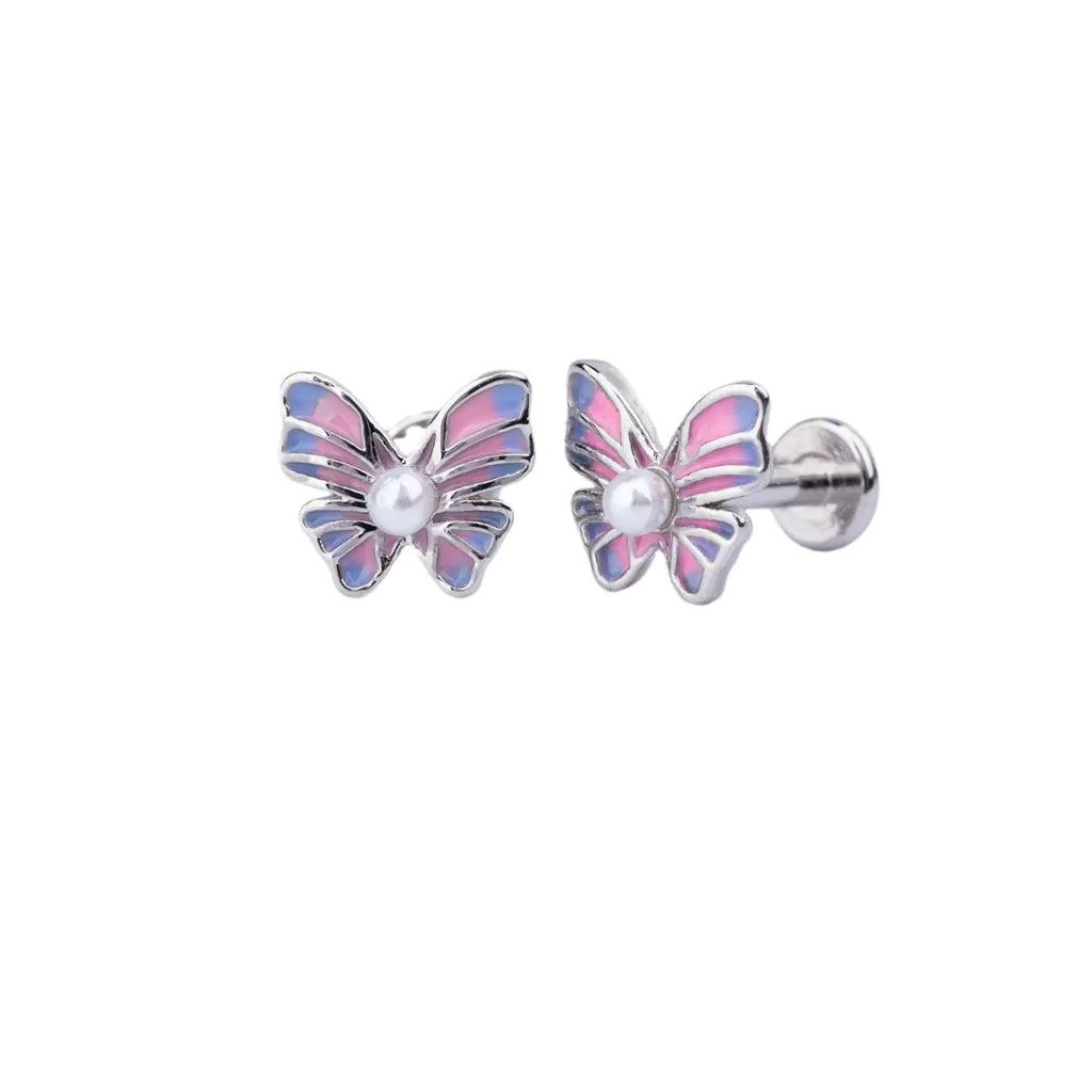 Colorful Titanium Steel Lip Studs with Crown Design