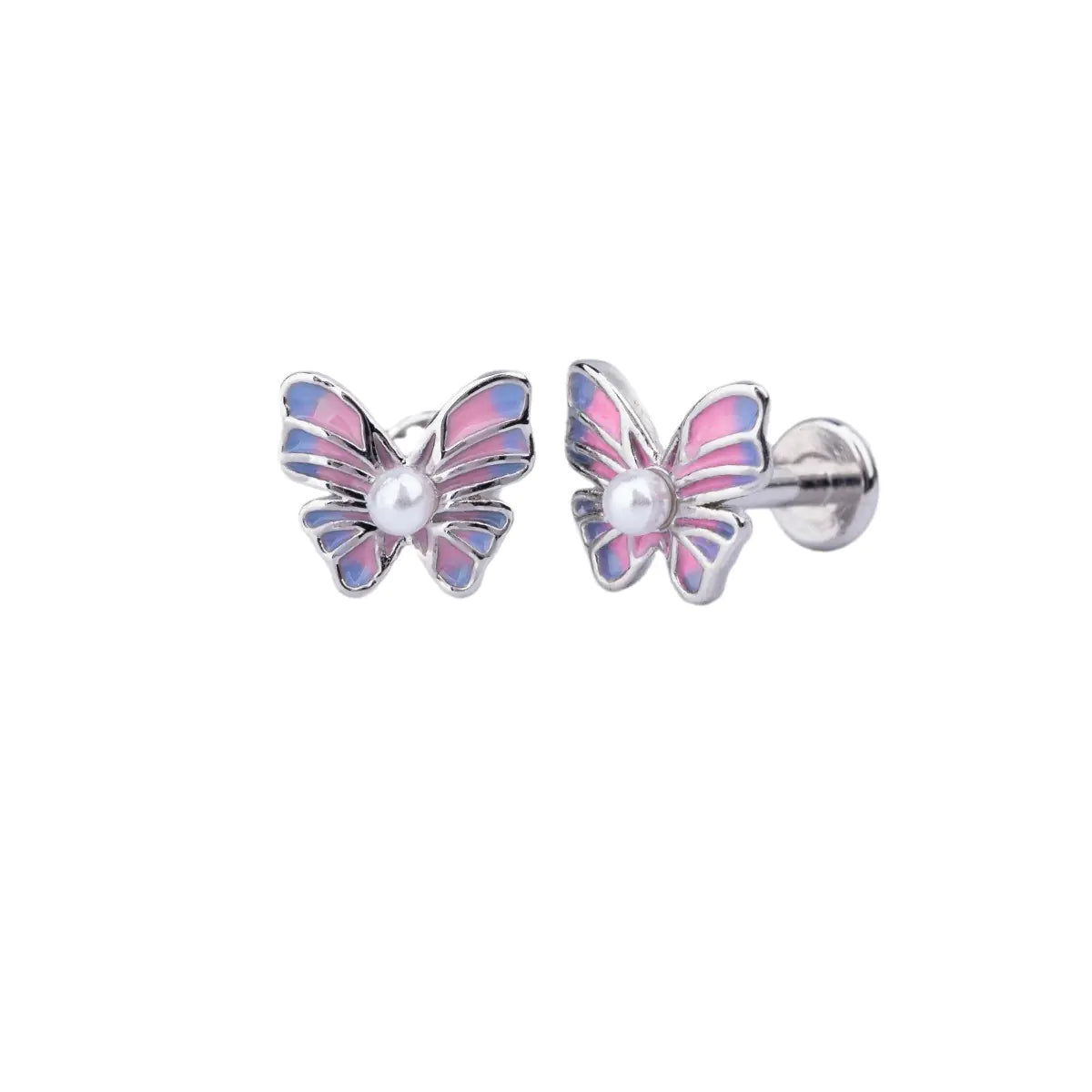 Colorful Titanium Steel Lip Studs with Crown Design