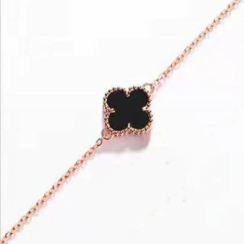 S925 Silver Necklace and Clover Bracelet for Women
