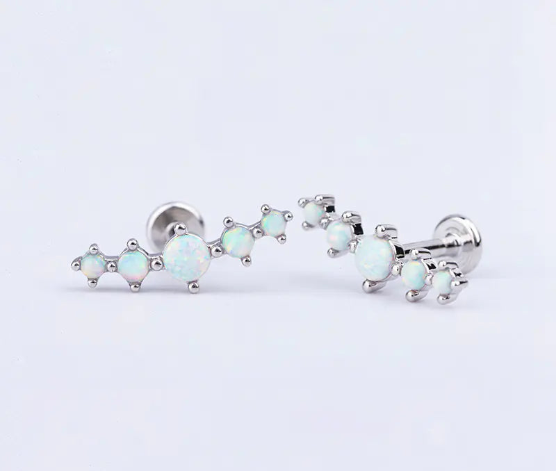 Colorful Titanium Steel Lip Studs with Crown Design