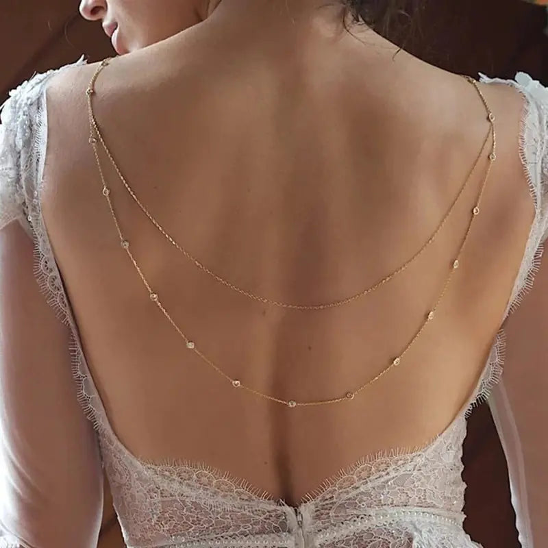Fashionable Multi-Layer Wedding Back Chain for Brides