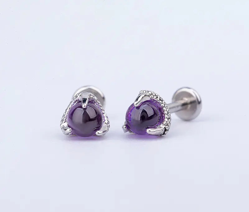 Colorful Titanium Steel Lip Studs with Crown Design